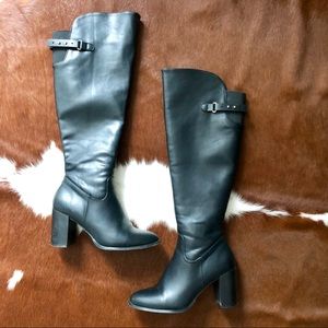 Black Heel Knee-High Boots